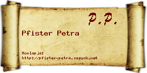 Pfister Petra névjegykártya