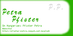 petra pfister business card